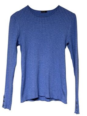 J. McLaughlin periwinkle blue sea spray ribbed crew neck long sleeve top